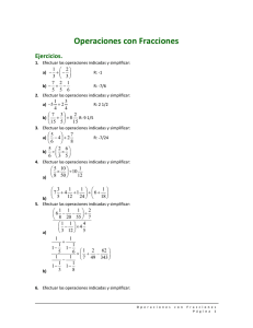 Operaciones con Fracciones Ejercicios.