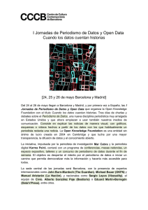 I Jornadas de Periodismo de Datos y Open Data Cuando los datos
