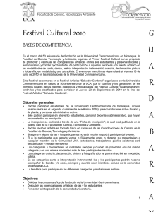 Bases Festival Cultural Guardabarranco FCTYA UCA 2010