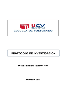 PROTOCOLO DE INVESTIGACIÓN INVESTIGACIÓN CUALITATIVA  TRUJILLO - 2010