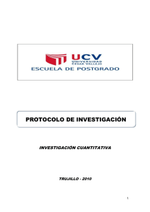 PROTOCOLO DE INVESTIGACIÓN INVESTIGACIÓN CUANTITATIVA TRUJILLO - 2010