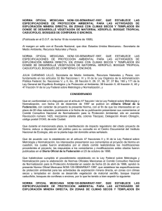 NOM-120-SEMARNAT-1997 EXPLORACIÓN MINERA DIRECTA