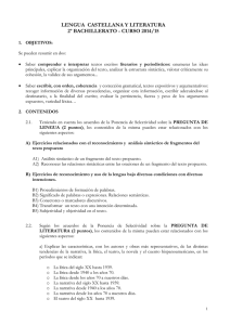 curso 2014/15 - Lengua castellana y Literatura 2º Bachillerato