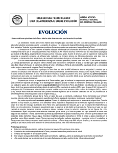 COLEGIO SAN PEDRO CLAVER GUIA DE APRENDIZAJE SOBRE EVOLUCIÓN  GRADO: NOVENO