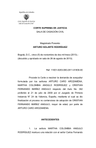 CORTE SUPREMA DE JUSTICIA ARTURO SOLARTE RODRÍGUEZ SALA DE CASACIÓN CIVIL