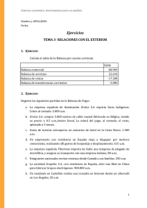 Ejercicios TEMA 3- RELACIONES CON EL EXTERIOR 1.  E