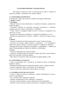 15-16 Mínimos y criterios de evaluación de Latín 1º Bach