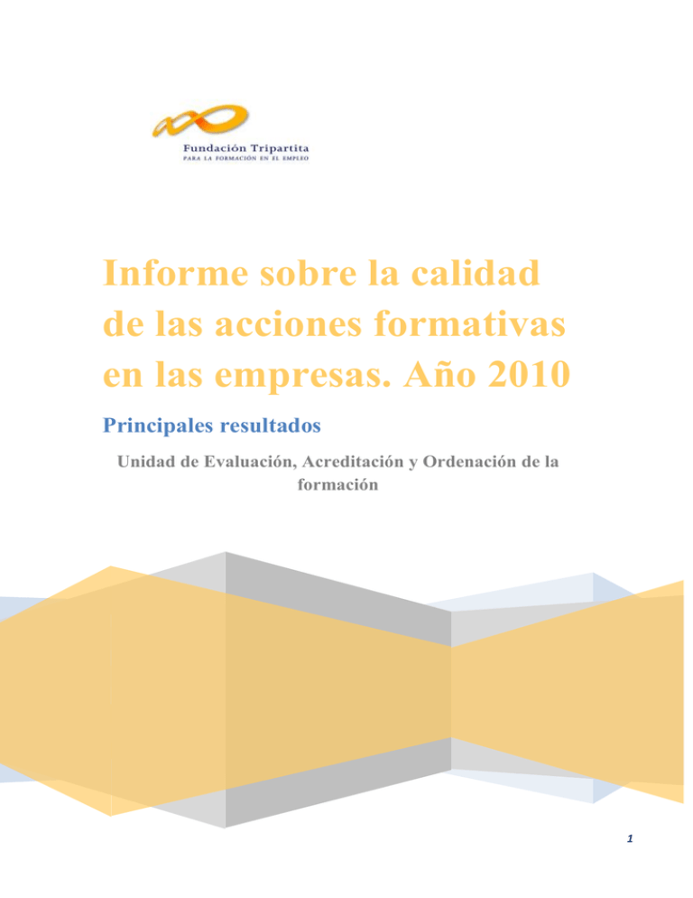 Informe Sobre La Calidad De Las Acciones Formativas En Las Empresas