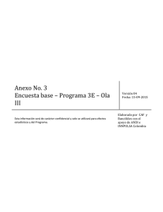 Anexo No. 3 Encuesta base * Programa 3E * Ola III