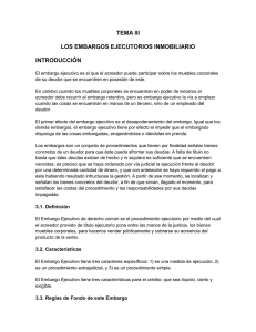 TEMA III LOS EMBARGOS EJECUTORIOS INMOBILIARIO INTRODUCCIÓN