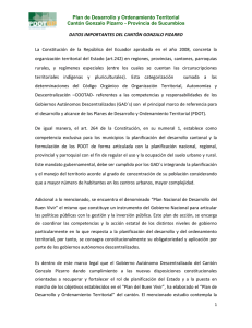 Plan de Desarrollo y Ordenamiento Territorial Cantón Gonzalo Pizarro