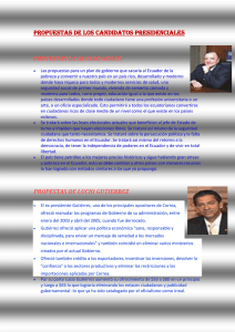 Propuestas de los candidatos presidenciales PROPESTAS DE ALVARO NOBOA