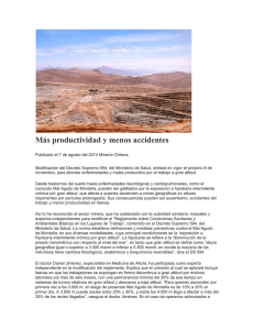 nota modificación ds594 - Federación Minera de Chile