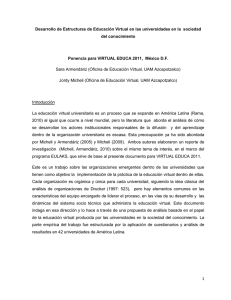 Desarrollo de Estructuras de Educación Virtual en las universidades en... del conocimiento  Ponencia para VIRTUAL EDUCA 2011,  México D.F.