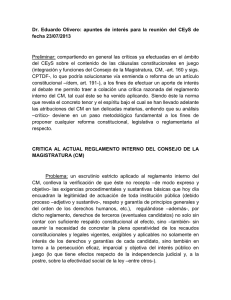 Presentación Consejo de la Magistratura Eduardo OLIVERO