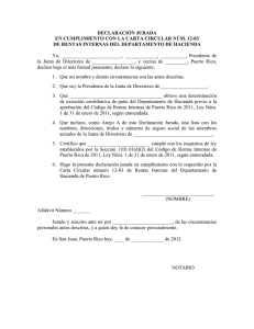 Modelo DECLARACIÓN JURADA - Carta Circular 12-03
