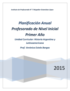 2015 Planificación Anual Profesorado de Nivel Inicial Primer Año