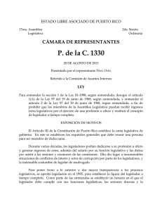 P. de la C. 1330 CÁMARA DE REPRESENTANTES