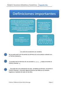 Unidad 2: Sucesiones Aritméticas y Geométricas