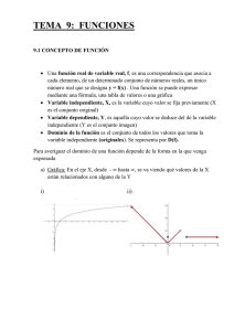 4º B ESO Matemáticas:Tema 9 Teoría de Funciones