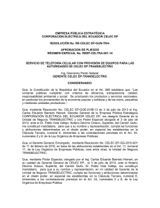 EMPRESA PÚBLICA ESTRATÉGICA CORPORACIÓN ELÉCTRICA DEL ECUADOR CELEC EP