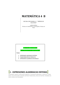 1 - EXPRESIONES ALGEBRAICAS ENTERAS