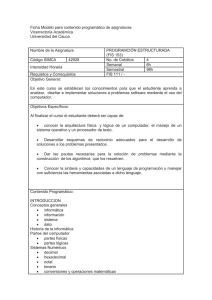Ficha Modelo para contenido programático de asignaturas Vicerrectoría Académica Universidad del Cauca