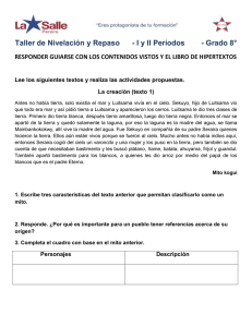 Taller de Nivelación y Repaso      -... RESPONDER GUIARSE CON LOS CONTENIDOS VISTOS Y EL LIBRO DE...  Lee los siguientes textos y realiza las actividades propuestas.