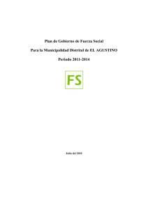 Plan de Gobierno de Fuerza Social  Periodo 2011-2014