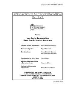 Aplicaciones microeconómicas en java  Juan Carlos Tarapuez Roa