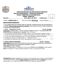 DIRECCIÓN REGIONAL DE EDUCACIÓN DE VERAGUAS PRUEBA TRIMESTRAL DE AUTOMECANICA