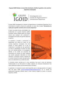 El grupo IGOID finaliza un nuevo libro destinado a facilitar... deportivos municipales
