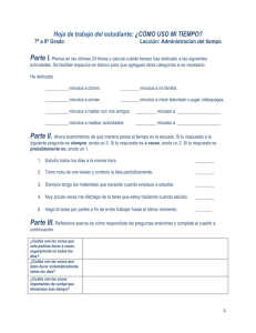 Hoja de trabajo del estudiante: ¿CÓMO USO MI TIEMPO?