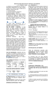 INSTITUCION EDUCATIVA TECNICA OCCIDENTE C. N. FISICA- GUIA _10_ DINAMICA I