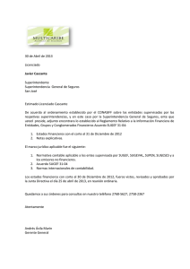 31/12/2012(sustitucion) - agencia de seguros multicaribe sa