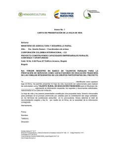 Anexos No. 1 y 2 - Corporación Colombiana Internacional