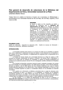 Plan  general  de  desarrollo  de ... Departamento de Física, Universidad nacional de La Plata