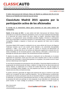 Nota de prensa - ClassicAuto Madrid