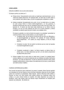 CONCLUSIONES DE ENLACE QUIMICO (25557)