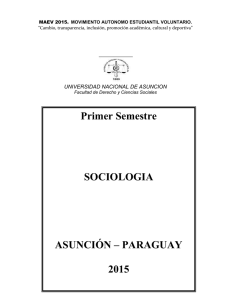 Primer Semestre SOCIOLOGIA ASUNCIÓN – PARAGUAY