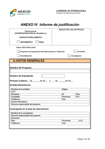 Anexo IV Informe de Justificación de Proyectos de Cooperación