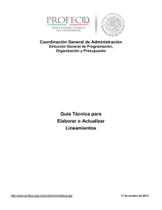 Guía Técnica para Elaborar o Actualizar Lineamientos Coordinación General de Administración
