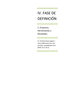 IV. FASE DE DEFINICIÓN– Proyectos - Contacto: 55-52-17-49-12