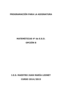 Matemáticas 4ºESO Opción B 14-15