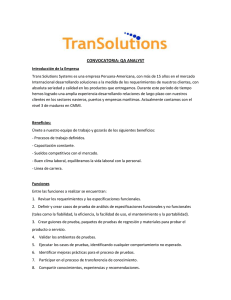 CONVOCATORIA: QA ANALYST Introducción de la Empresa Trans