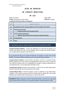ACTA DE REUNION DE CONCEJO MUNICIPAL  Nº 032