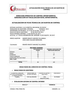 DIRECCION OPERATIVA DE CONTROL DEPARTAMENTAL SUBDIRECCIÓN DE FISCALIZACION NIVEL DEPARTAMENTAL