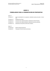 formularios para la presentación de propuestas