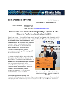 Vitronics Soltec Gana el Premio de Tecnología de