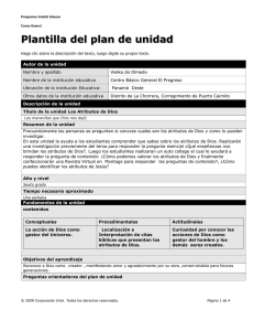 Plantilla del plan de unidad